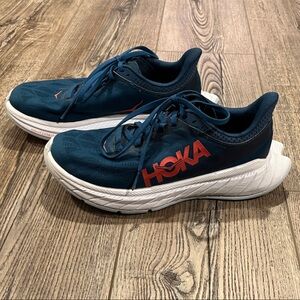 Hoka Blue and White Athletic Sneakers